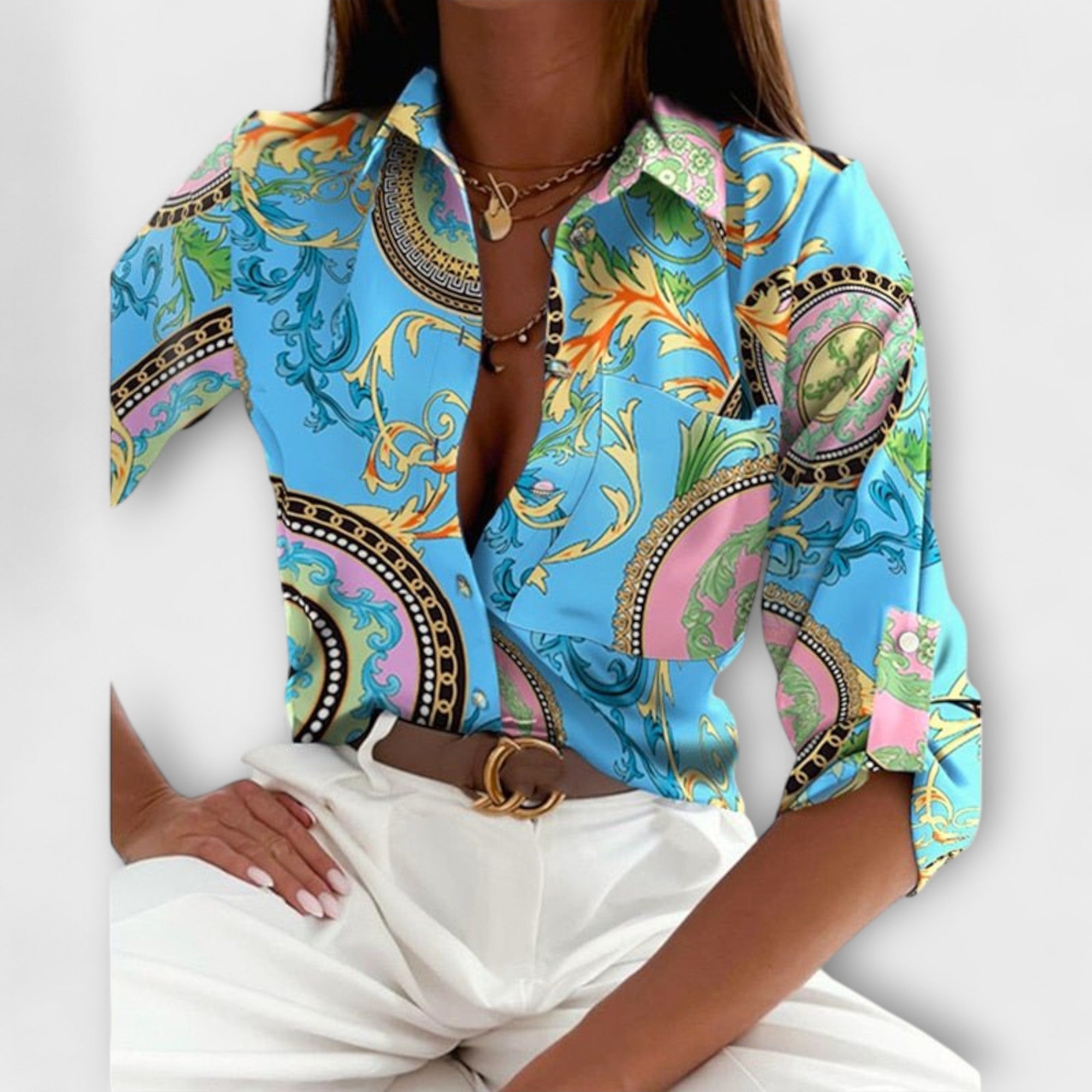 Camila – Sofisticirana Geometrijska Bluza